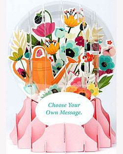 Garden Bouquet Snow Globe Greeting (Medium, 5")