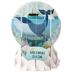 Whale Snow Globe Greeting (Medium, 5")