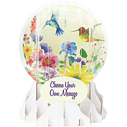 Hummingbird Snow Globe Greeting (Medium, 5")