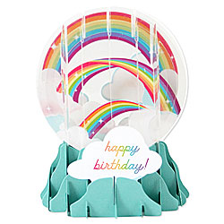 Rainbows Snow Globe Greeting (Medium, 5")