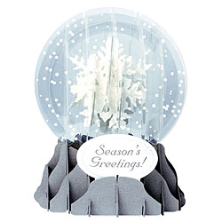 Holiday Snowflakes Snow Globe Greeting (Medium, 5")