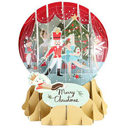 Nutcracker Snow Globe Greeting (Medium, 5")
