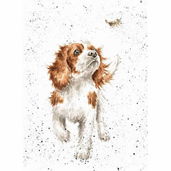 Chasing Feathers Card (Dog)