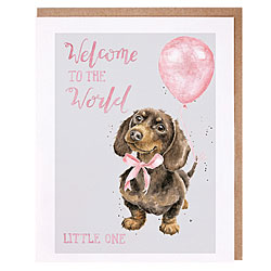 Precious Little One Card (Dachshund) [Pink]
