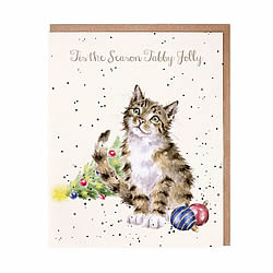 Tabby Jolly Cat Card