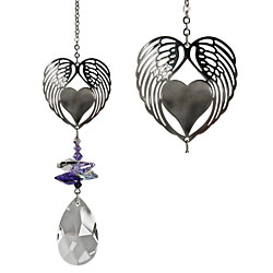 Winged Heart Crystal Fantasy Suncatcher