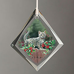 Kitten & Holly Ornament