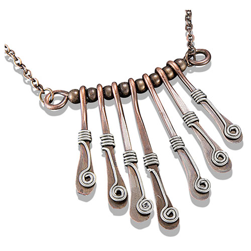 Copper Spoons Banjara Necklace - Click Image to Close