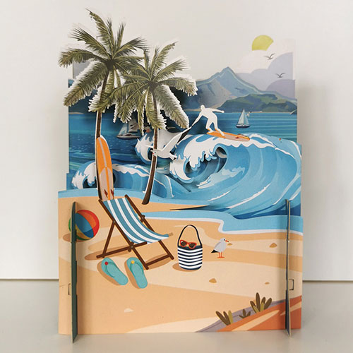 Beach Scene Card - Click Image to Close