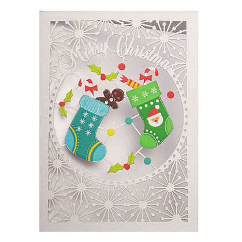 Two Christmas Stockings Card - Click Image to Close