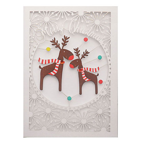 Two Happy Reindeer Card - Click Image to Close