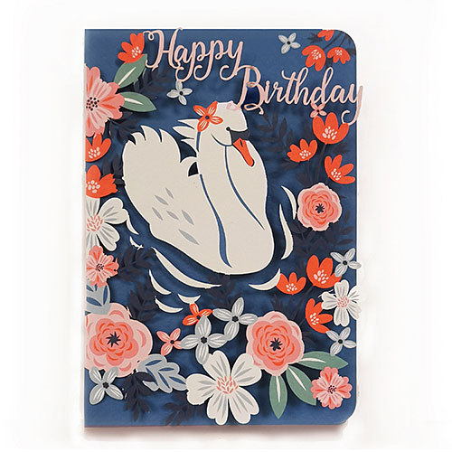Swan Birthday Card - Click Image to Close