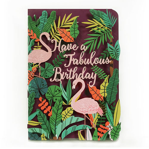 Flamingo Fabulous Birthday Card - Click Image to Close