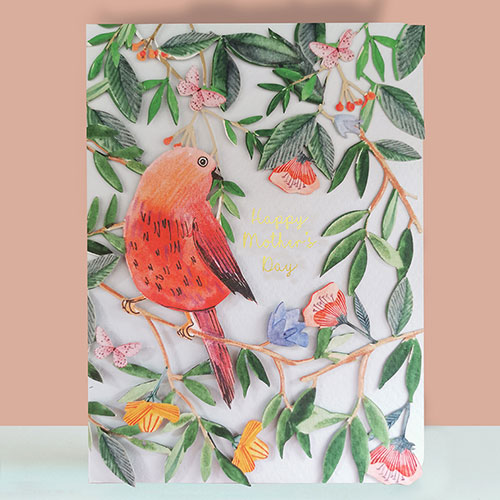 Red Bird Mother's Day Card - Click Image to Close