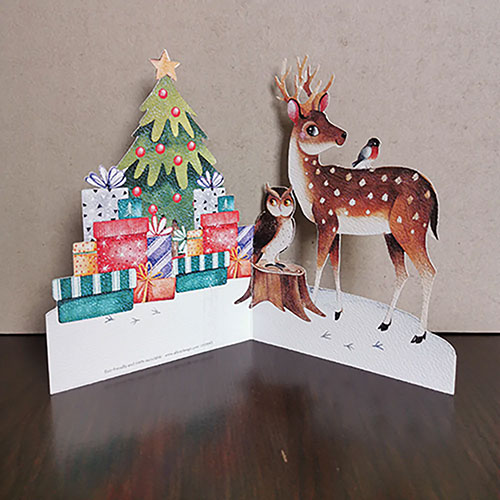 Christmas Deer And Friends Card - Click Image to Close