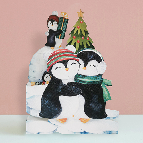 Christmasy Penguins Card - Click Image to Close