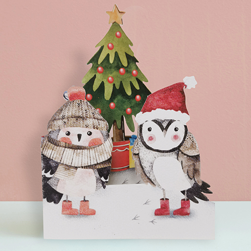 Christmasy Owlets Card - Click Image to Close