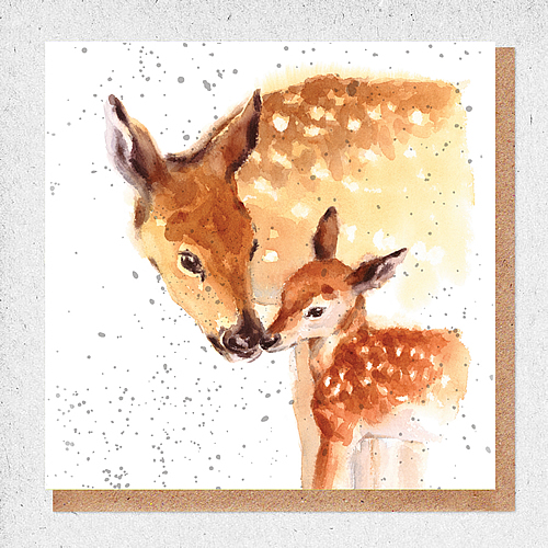 Momma Deer And Baby Card - Click Image to Close