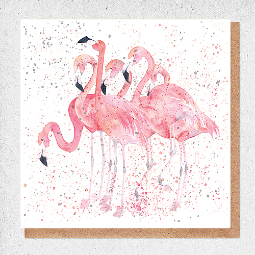 Flamingos Card - Click Image to Close