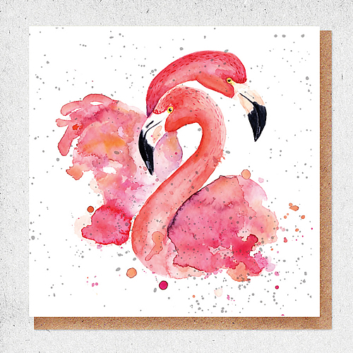 Flamingos Card - Click Image to Close