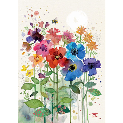 Rainbow Flowers Card - Click Image to Close