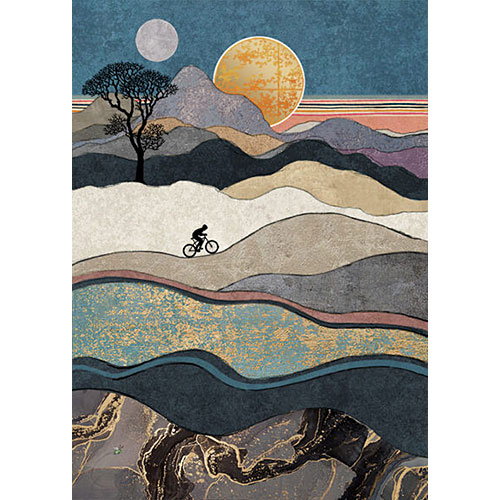 Hill Cyclist Card - Click Image to Close
