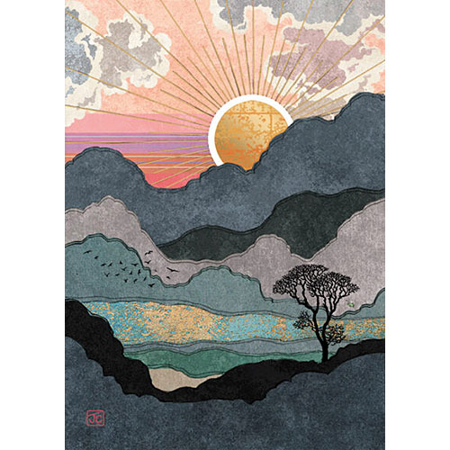Mountain Sunset Card - Click Image to Close