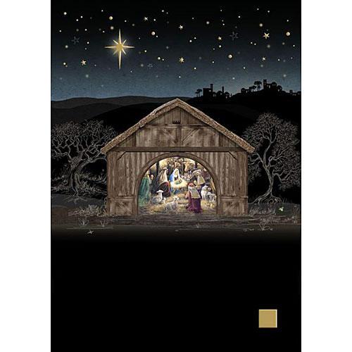 Nativity Stable Card - Click Image to Close