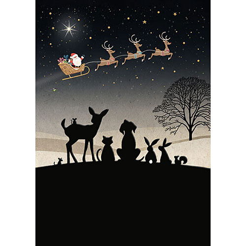 Santa Gazing Card - Click Image to Close