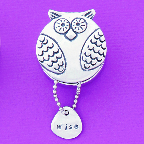 Owl Pewter Charm Box - Click Image to Close