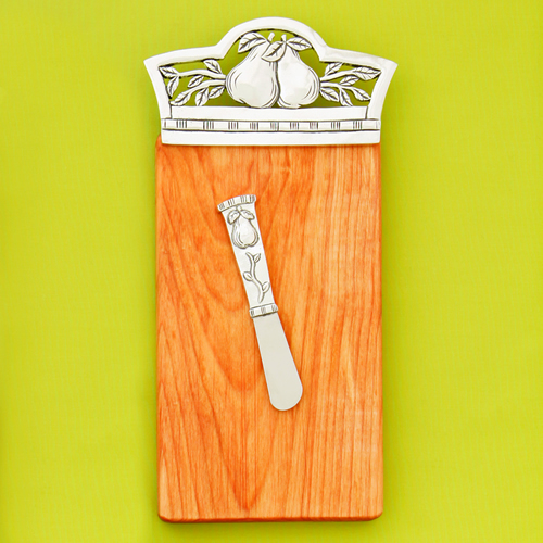 Pears Mini Cutting Board with Pate Knife - Click Image to Close