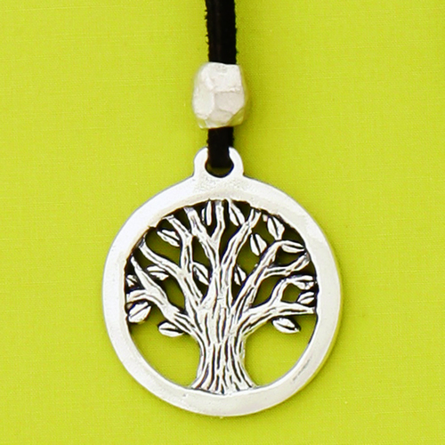 Pewter Tree Necklace - Click Image to Close