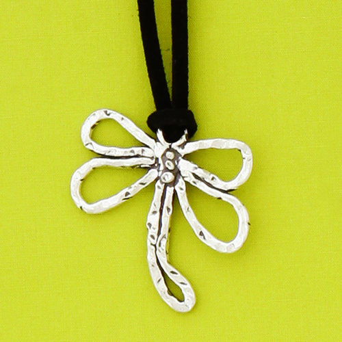 Pewter Dragonfly Necklace - Click Image to Close