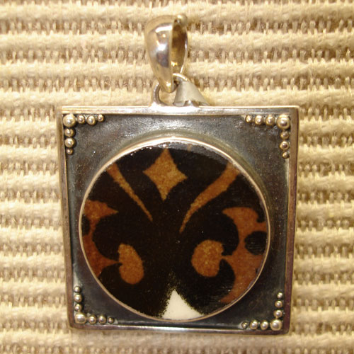 Sterling Silver Pendant (Brown & Black 8684) - Click Image to Close