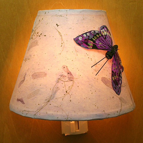 Lavendar Butterfly Night Light - Click Image to Close