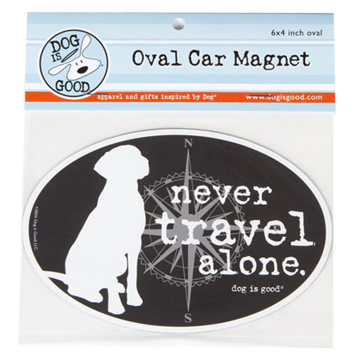 Never Travel Alone Car Magnet - Click Image to Close