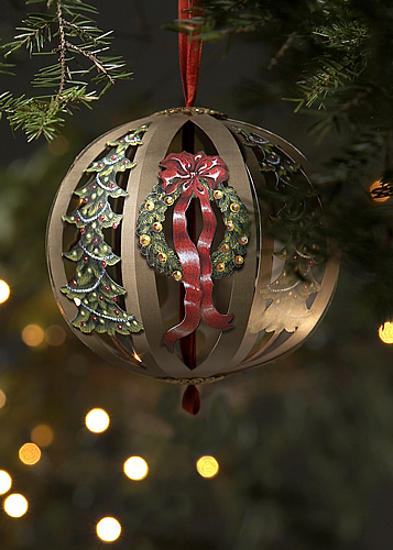 Tree & Wreath Card (Hanging Ball) - Click Image to Close