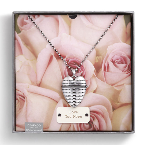 Love You More Story Heart Pendant - Click Image to Close