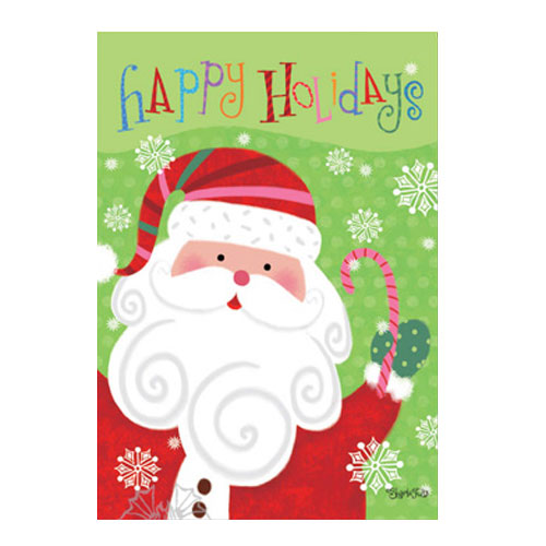 Santa Christmas Card with Garden Flag - Click Image to Close
