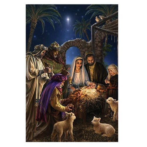 Holy Family Christmas Card with Garden Flag - Click Image to Close