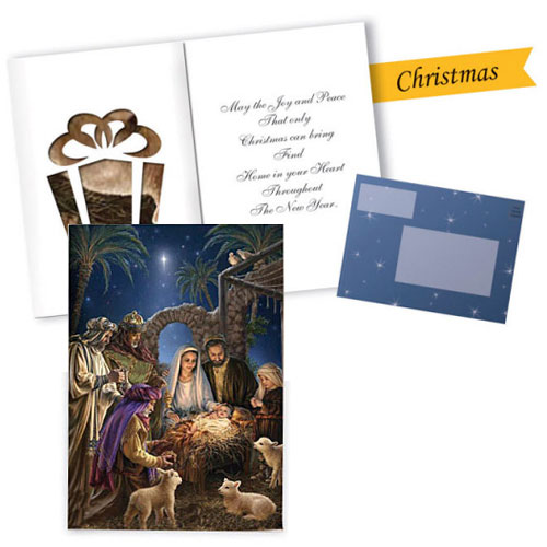Holy Family Christmas Card with Garden Flag - Click Image to Close
