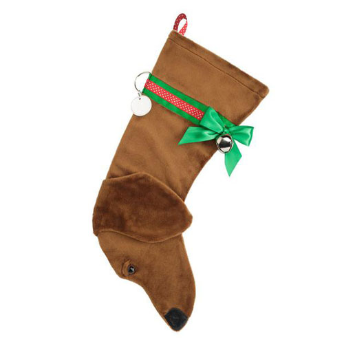 Dachshund Christmas Stocking (Tan) - Click Image to Close