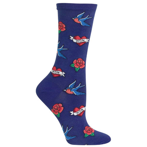 Tattoo Socks (Dark Blue) - Click Image to Close