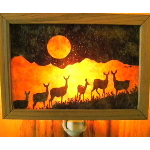 Deer In Moonligjht Night Light - Click Image to Close