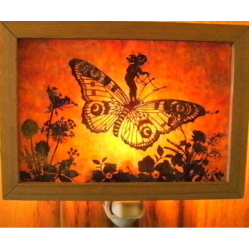 Fairy On Butterfly Night Light - Click Image to Close
