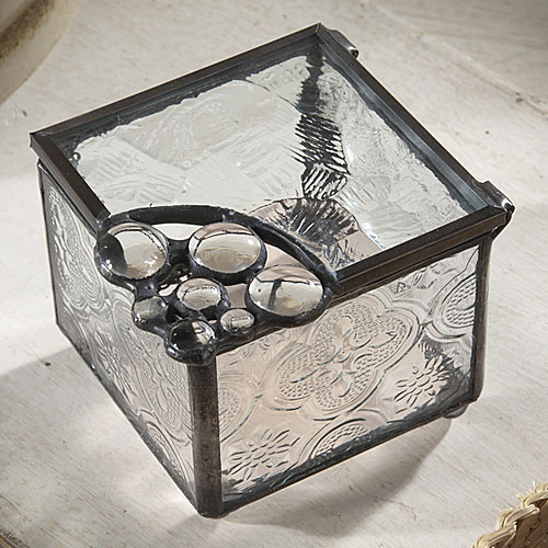 Glass Stones with Oceania Champagne Keepsake Box - Click Image to Close