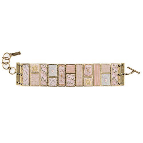 Bella Rosa Square Cobblestone Bracelet (Brass Oxidized) - Click Image to Close