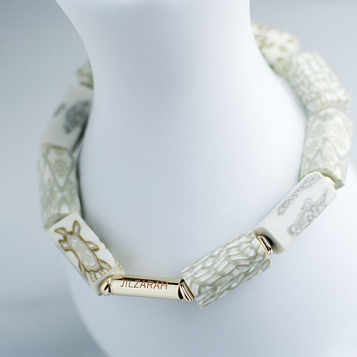 Linen Square Beaded Bracelet - Click Image to Close