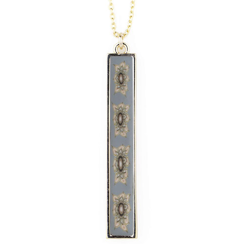 Linen Vertical Bar Necklace (Gold) - Click Image to Close