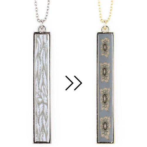 Linen Vertical Bar Necklace (Gold) - Click Image to Close